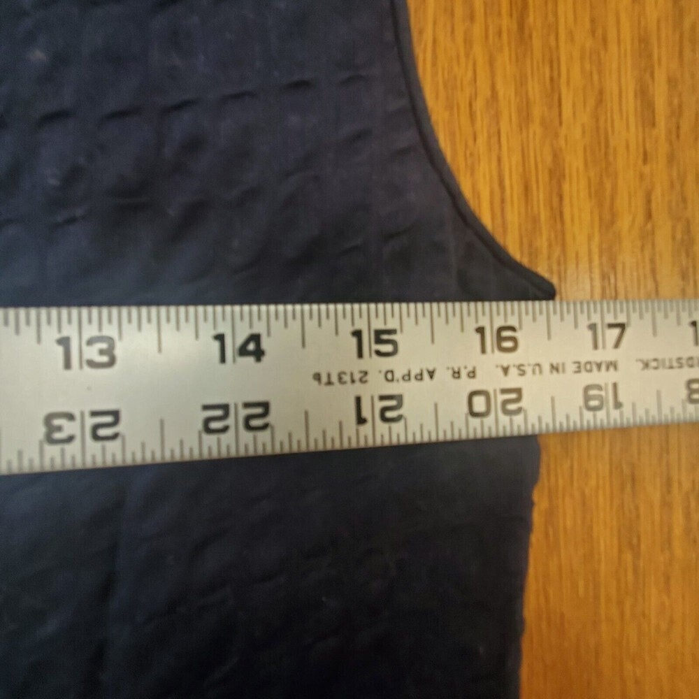 J Crew Navy Blue Sleeveless Dress Cotton Seersucker Fit & Flare Lined sz 8 - Picture 13 of 16